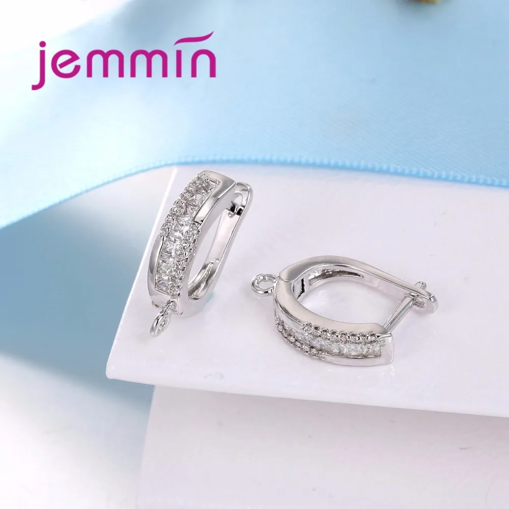 Женские серьги-кольца из серебра 925 пробы с фианитами | Украшения и аксессуары