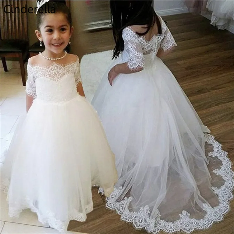 Милое платье Золушки цвета слоновой кости с коротким рукавом вырезом лодочкой