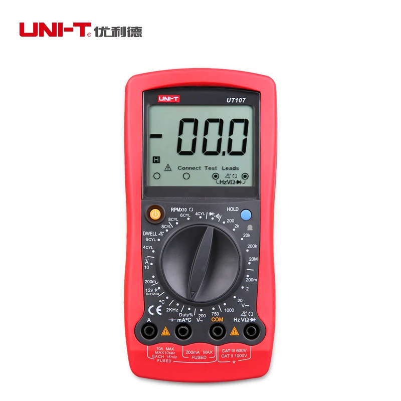 UNI T UT105/UT107 Авто мультиметры ручной диапазон вход защита AC DC диод Тест Амперметр