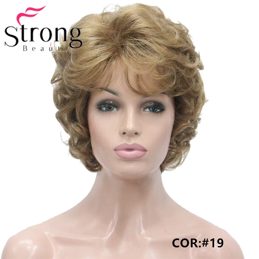 StrongBeauty короткий слоистый серебристо-серый Ombre полный синтетический парик женские парики выбор цвета