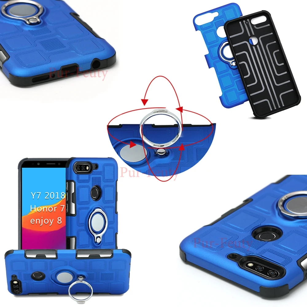 Для Huawei Y9 FLA LX1 LX5 LX3 ударопрочный защитный чехол с подставкой из ТПУ для Huawei Honor 7A 7C 7S 10 Play Y5 Y6 Y7 Y9 чехлы