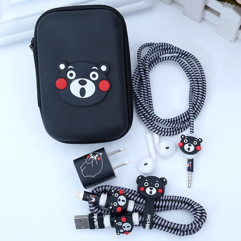 10 for iphone Для iphone 5, 5s, 6, 7, 8, usb кабель для зарядки, защита для наушников, устройство для сматывания шнуров из ТПУ, защита спирального шнура, квадратный футляр для наушников - Цвет: 10 for iphone