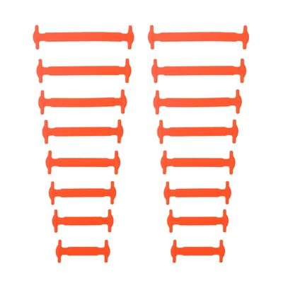 orange SENTCHARM 16 шт./пакет взрослых без завязок; ленивые Шнурки силиконовые шнурки для спортивная обувь эластичные со шнуровкой; сезон зима - Цвет: orange