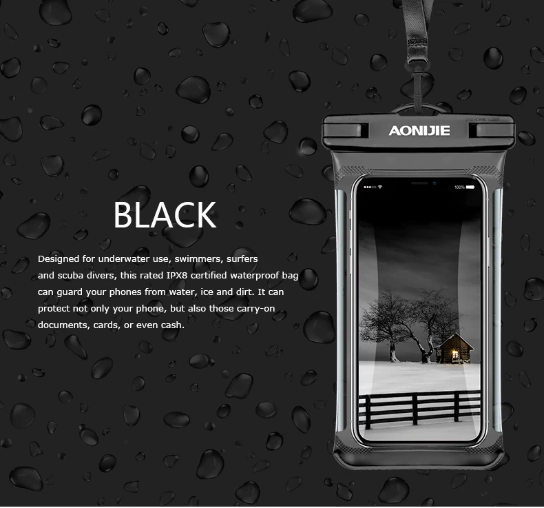 AONIJIE E4103 полный экран водонепроницаемый чехол для телефона сухая сумка чехол для мобильного телефона речной треккинг плавание пляж дайвинг дрейфующий