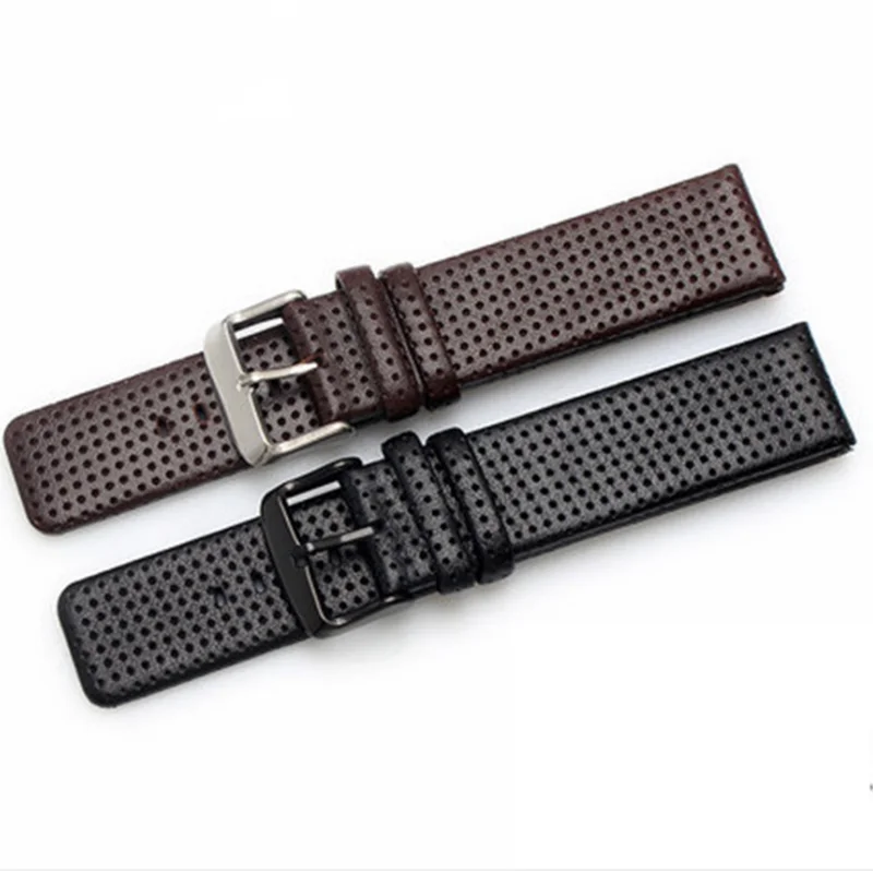 Ремешок из пористой дышащей кожи для часов водонепроницаемый браслет с