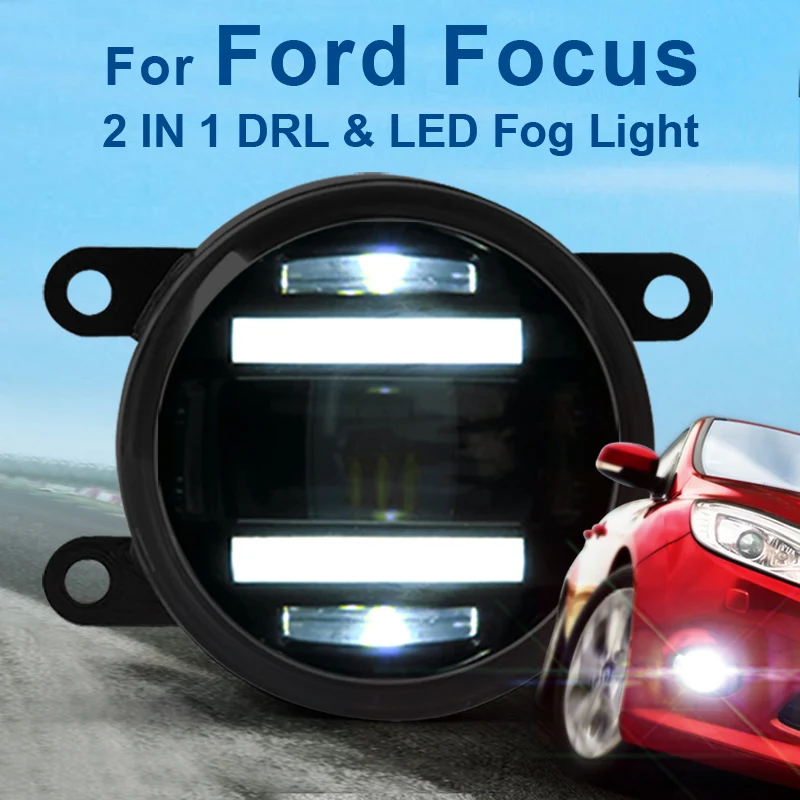 Для Ford Focus 90 мм круглые автомобильные грузовики DRL дневные противотуманные