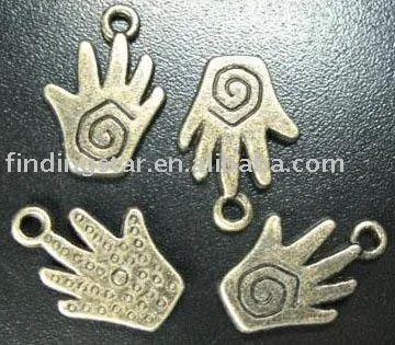 

FREE SHIPPING 180Pcs Antiqued bronze spiral hand charms A270B