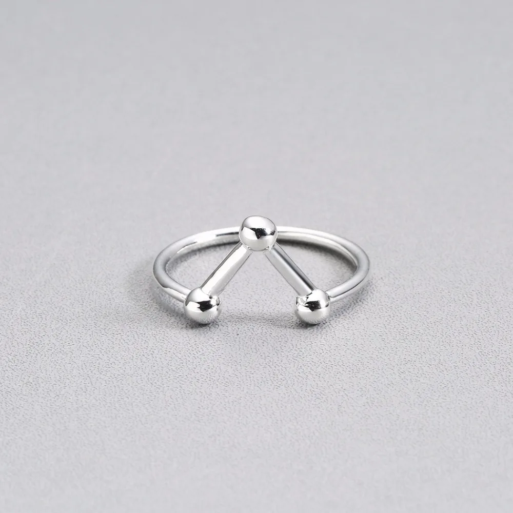 Женское геометрическое кольцо Chandler Molecule из полигонального сплава с шевроном V оптовая продажа|Кольца для