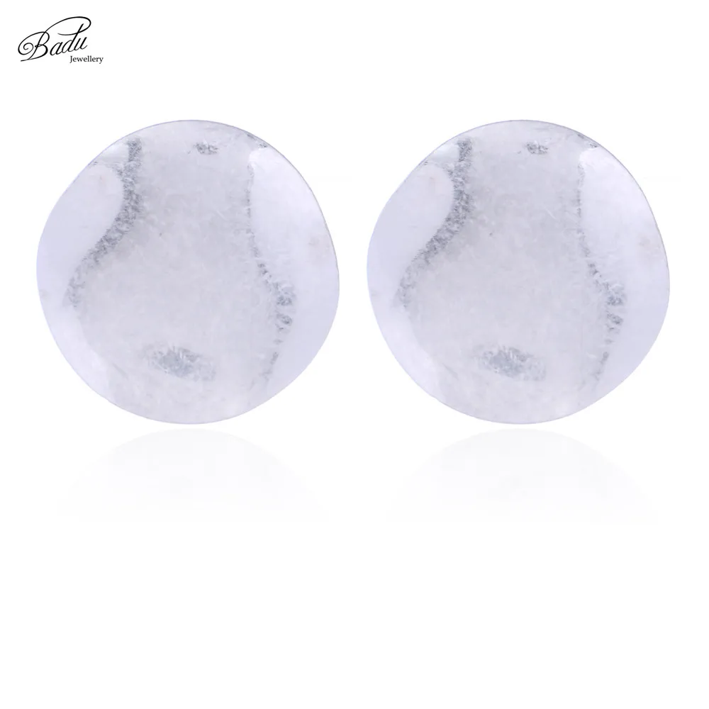 Frosted Silver Badu, неровные круглые серьги-гвоздики для женщин, золото/серебро, винтажное ювелирное изделие, большая Панк мода, на каждый день, сплав, металл, Прямая поставка - Окраска металла: Frosted Silver