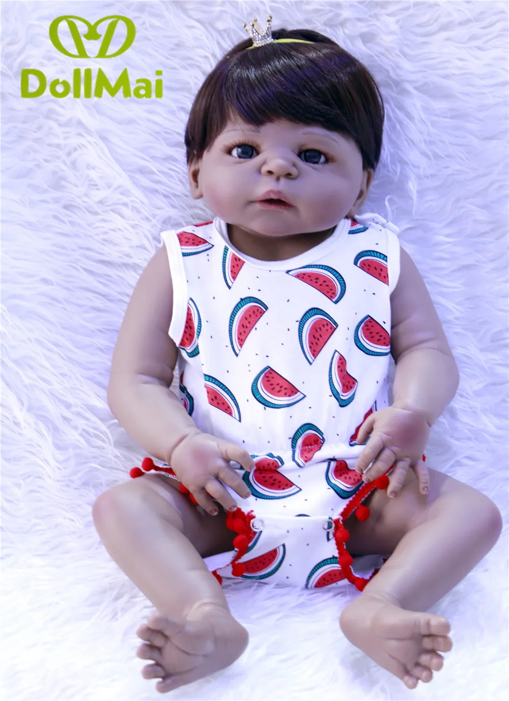 23 &quotсиликоновая Кукла Reborn Babies Реалистичная черная кожа стильный настоящий