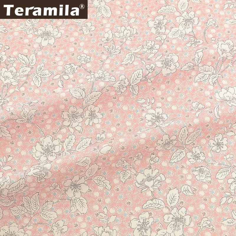 Teramila розовая саржевая ткань из 100% хлопка Algodon DIY Flroal Design шитье лоскутное стеганые