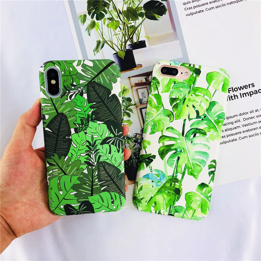 Чехлы для iphone 7 художественный зеленый тропических растений шаблон телефона