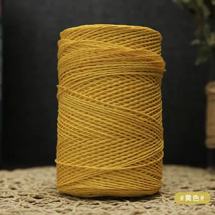 gold yellow Горячая 500 г/лот соломенная пряжа из рафии летняя шляпа пряжа крючком пряжа для шляп ручной работы корзины ручной работы - Цвет: gold yellow