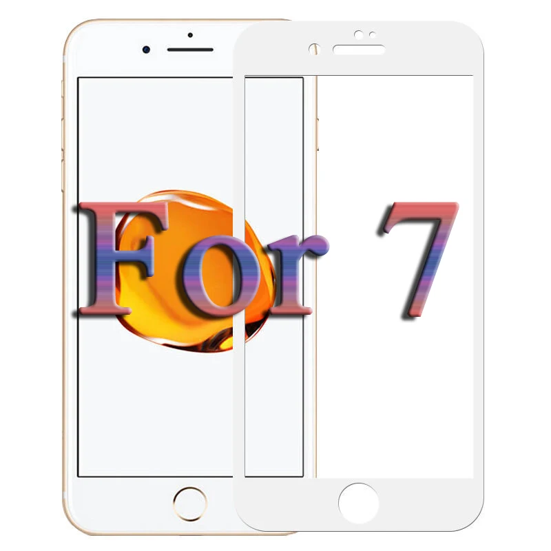 For i7 Премиум Настоящее Полное покрытие закаленное стекло пленка для iPhone 8 Plus 7 6 6S Plus X SE 5s 5 5C 9H Защитная пленка для экрана - Цвет: For i7