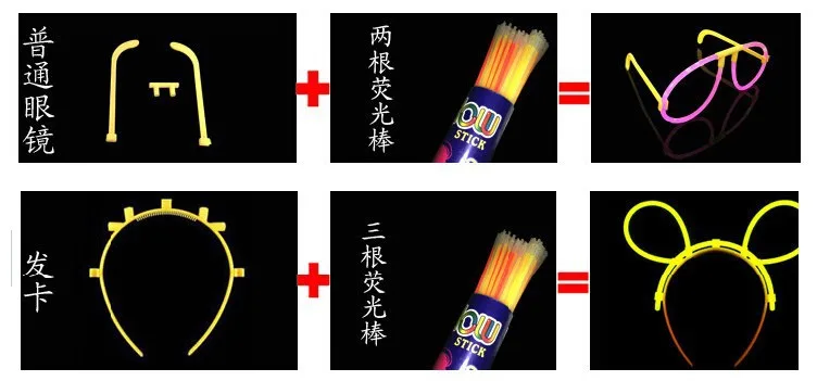 100 шт разноцветные светящиеся игрушки Led очки ожерелье Браслеты флуоресцентный фестиваль неоновые вечерние принадлежности концертный Декор