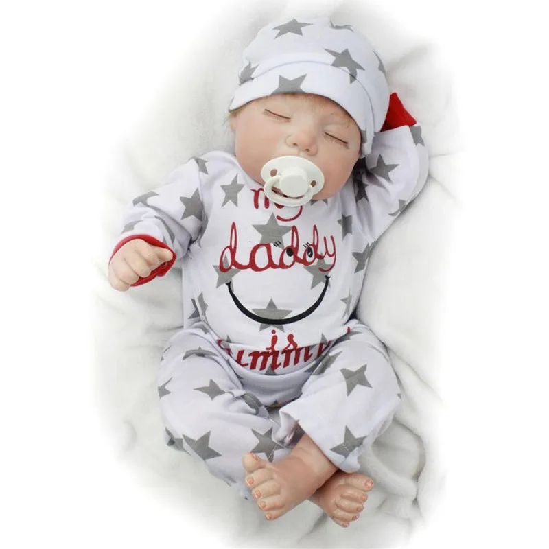 22 &quot/55 см силикона Reborn Baby Doll Bebe Lifelike реалистичный игровой дом игрушки детям