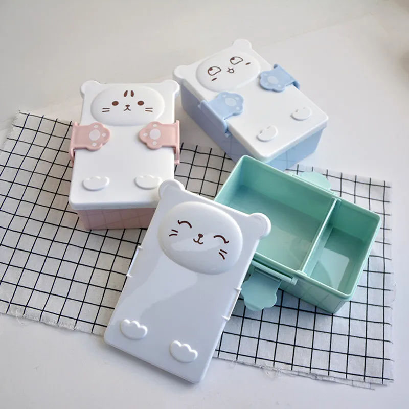 1PC Portable Cartoon Lunch Box Fod Kids Food Fruit Container Storage Picnic Plastic Bento Children Gift 3B | Дом и сад