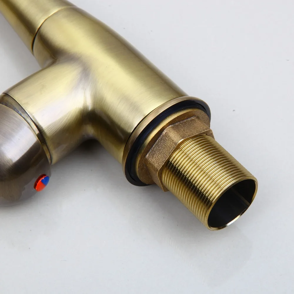 KEMAIDI Античная Медная Отделка смеситель для кухни и ванной комнаты с одной ручкой