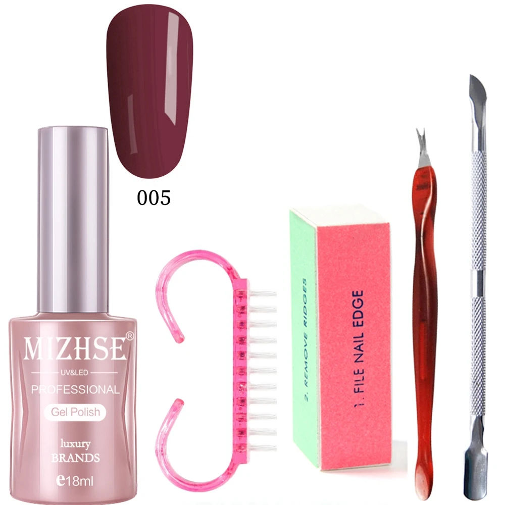 DSH005 MIZHSE УФ-гель для ногтей Nail Kit наборы для ногтей 4 инструменты для индивидуальных косметических средств 18 мл набор для гелевого маникюра кисть, полировщик кутикулы удаление омертвевшей кожи вилка - Цвет: DSH005