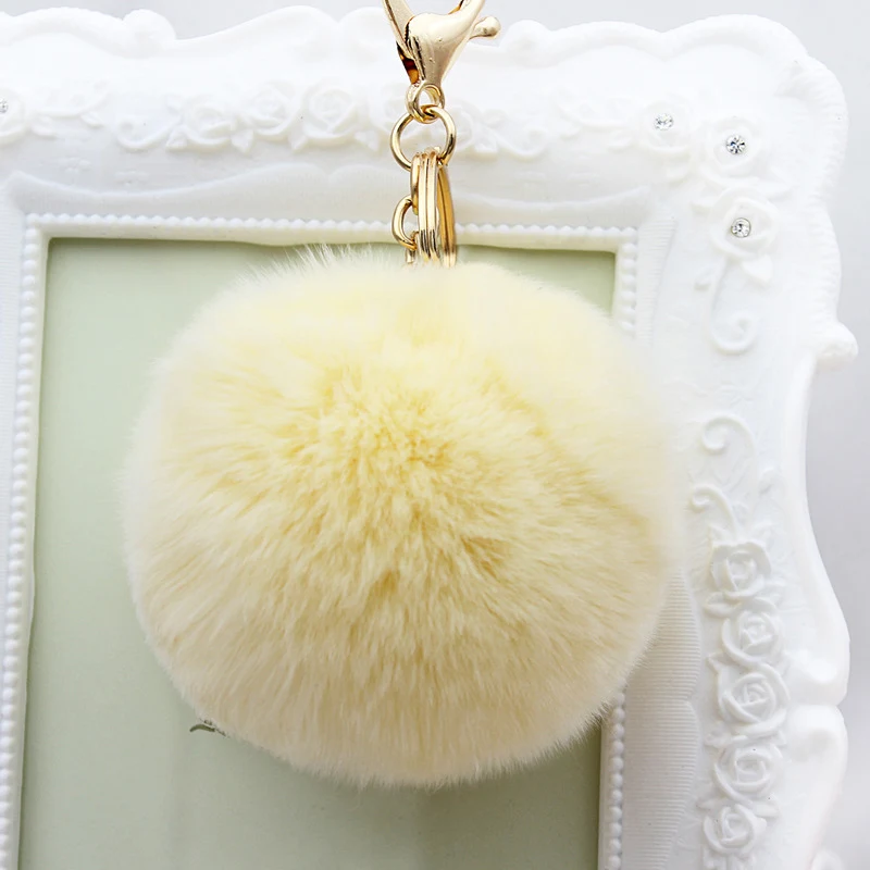 Новинка 2016 12 цветов брелок помпоны брелки меховой пушистые для автомобилей
