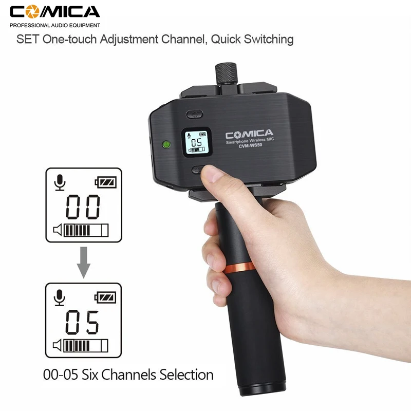Comica CVM WS50 (H) 6 каналов беспроводной Смартфон микрофон системы ручной для iPhone samsung