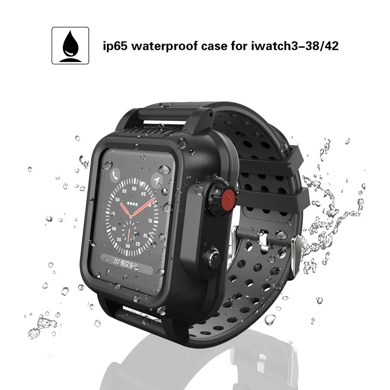 Водонепроницаемый спортивный корпус ремешок для Apple Watch band 38 мм 44 мм 40 мм iwatch correa Прочный ТПУ экран защитный чехол и наручный ремень