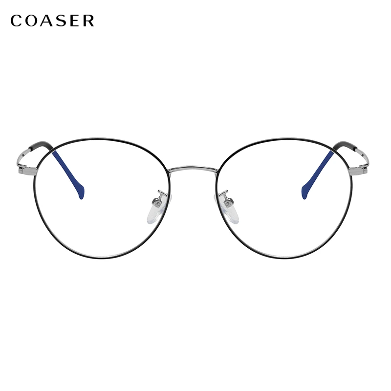 Винтажные круглые металлические оправы очки с защитой от синего света