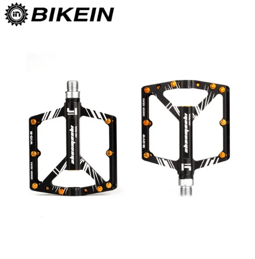 BIKEIN велосипедный сверхлегкий MTB педаль 4 герметичный подшипник BMX Платформа Плоские Педали Алюминиевый ЧПУ горный велосипед ножной протектор - Цвет: black