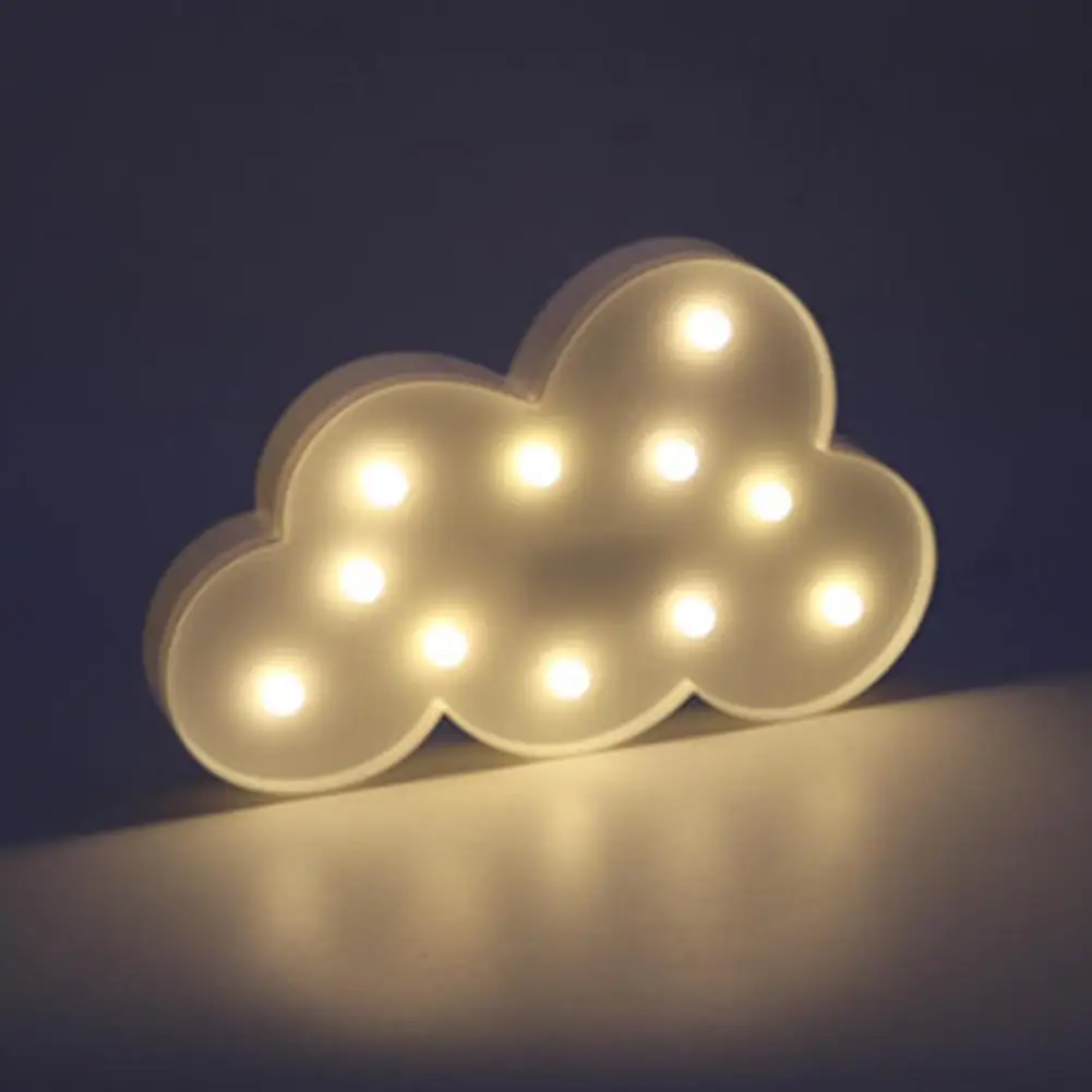 Cloud white 3D светодиодный настольный ночник шатер Единорог звезда сердце фламинго и ананасы Рождественская Кокосовая елка домашние вечерние декоративная настольная лампа - Испускаемый цвет: Cloud white
