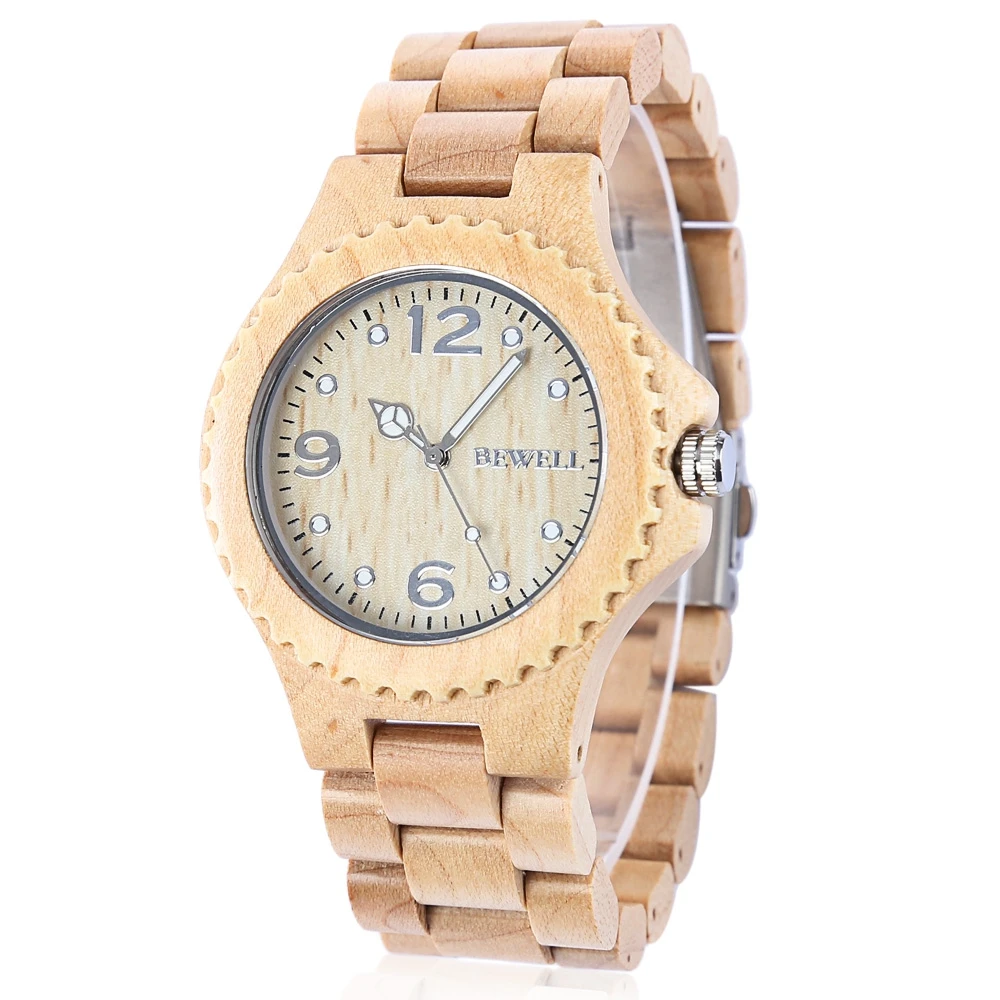 BEWELL Men Women Sandalwood Quartz Watch Luxury Elegant Wood Watches Waterproof Analog Wristwatch relogio | Наручные часы