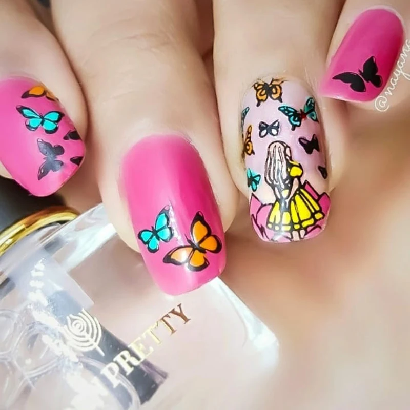 BORN PRETTY серия сказок прямоугольная Штамповка ногтей пластины Роза маленькая девочка Дизайн ногтей штамп маникюрный шаблон инструмент
