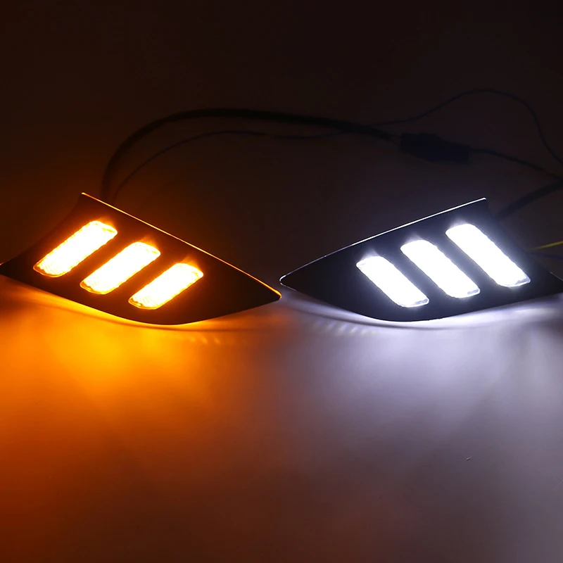 Car Flashing 1 Set Styling DRL Daytime Running Light Fog Lamp with Turn Signal For KIA K3 CERATO 2013 2014 2015 2016 |