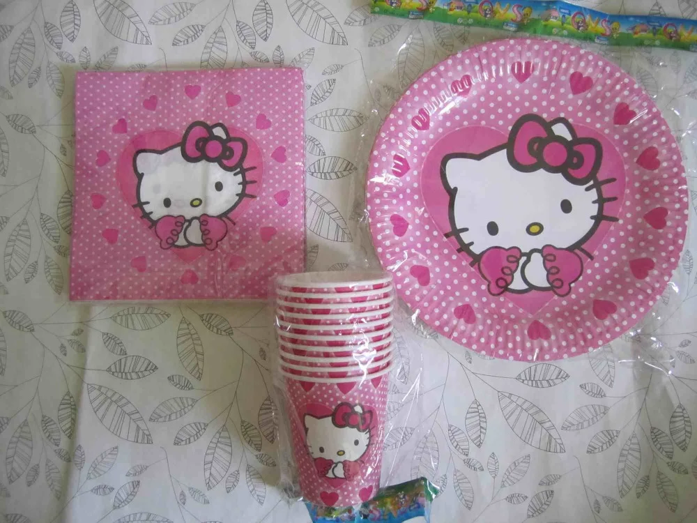 Новый стиль рисунок Hello Kitty 40 шт./компл. мультфильм одноразовые Бумага чашки +