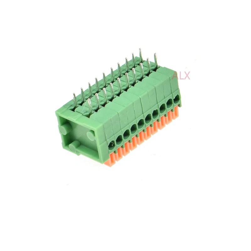10 шт. KF141R pin пружинный клеммный блок разъем 2 54 мм Шаг правый угол 10PIN 10P для монтажа