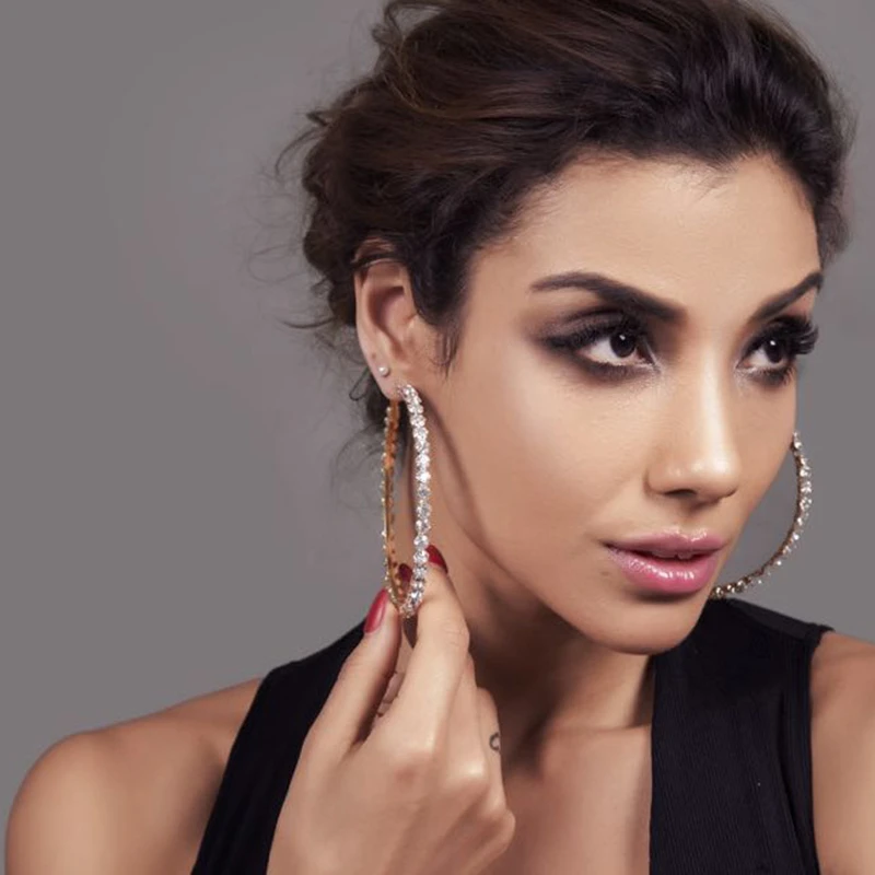 Meidi модные большие размеры серьги кольца элегантные вечерние для женщин сплав