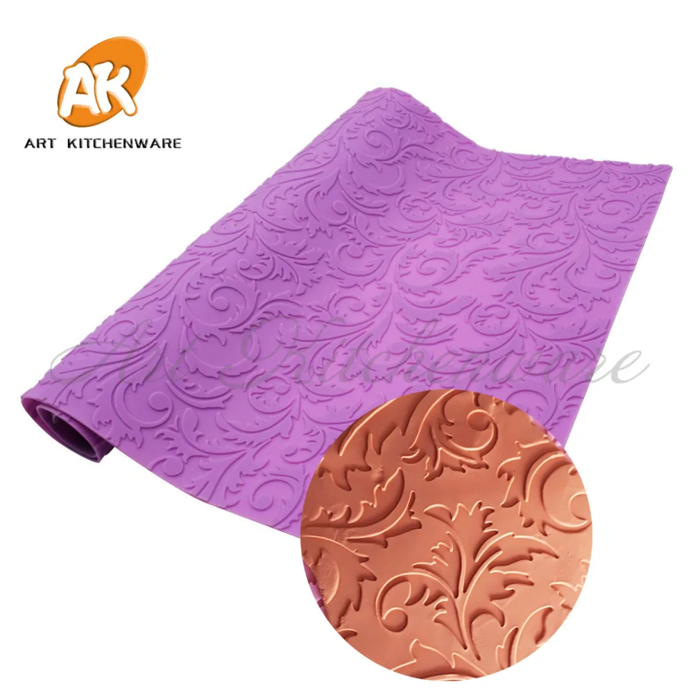 Новая форма для помадки кружевной коврик с листьями силиконовый торта