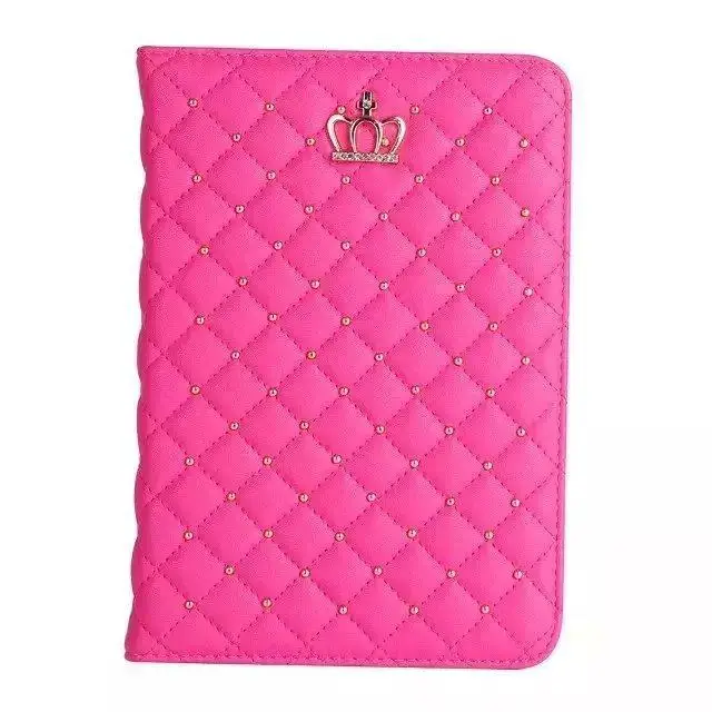 Роскошные Дизайнерские горный хрусталь корона кожаный планшет чехол для IPad 2 3 4