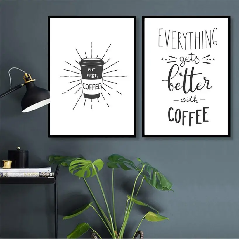 Минималистичные декоративные картины на холсте для кухни и кофе альмудена без