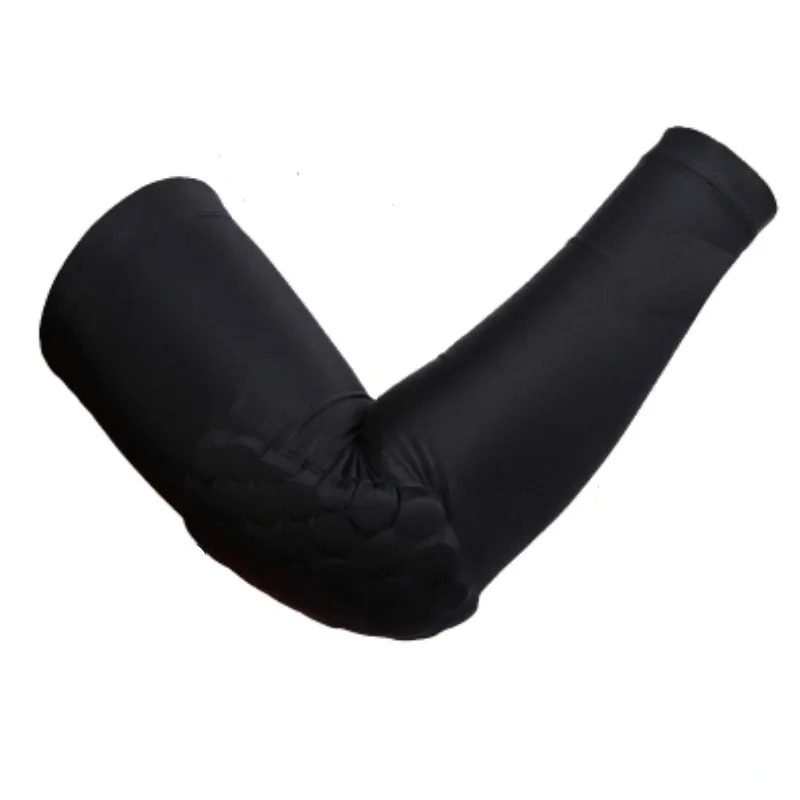 

High Elastic Gym Sports Long Arm Sleeve Support Basketball Shooting Elbow Arm Warmers Pad For Men Women Honeycomb Anti-collision