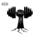 Модная виниловая наклейка HotMeiNi для фитнеса, спорта, тяжелой атлетики, автомобиля, креативный силуэт для окна, ноутбука, черныйсеребристый, 12,9*14 см