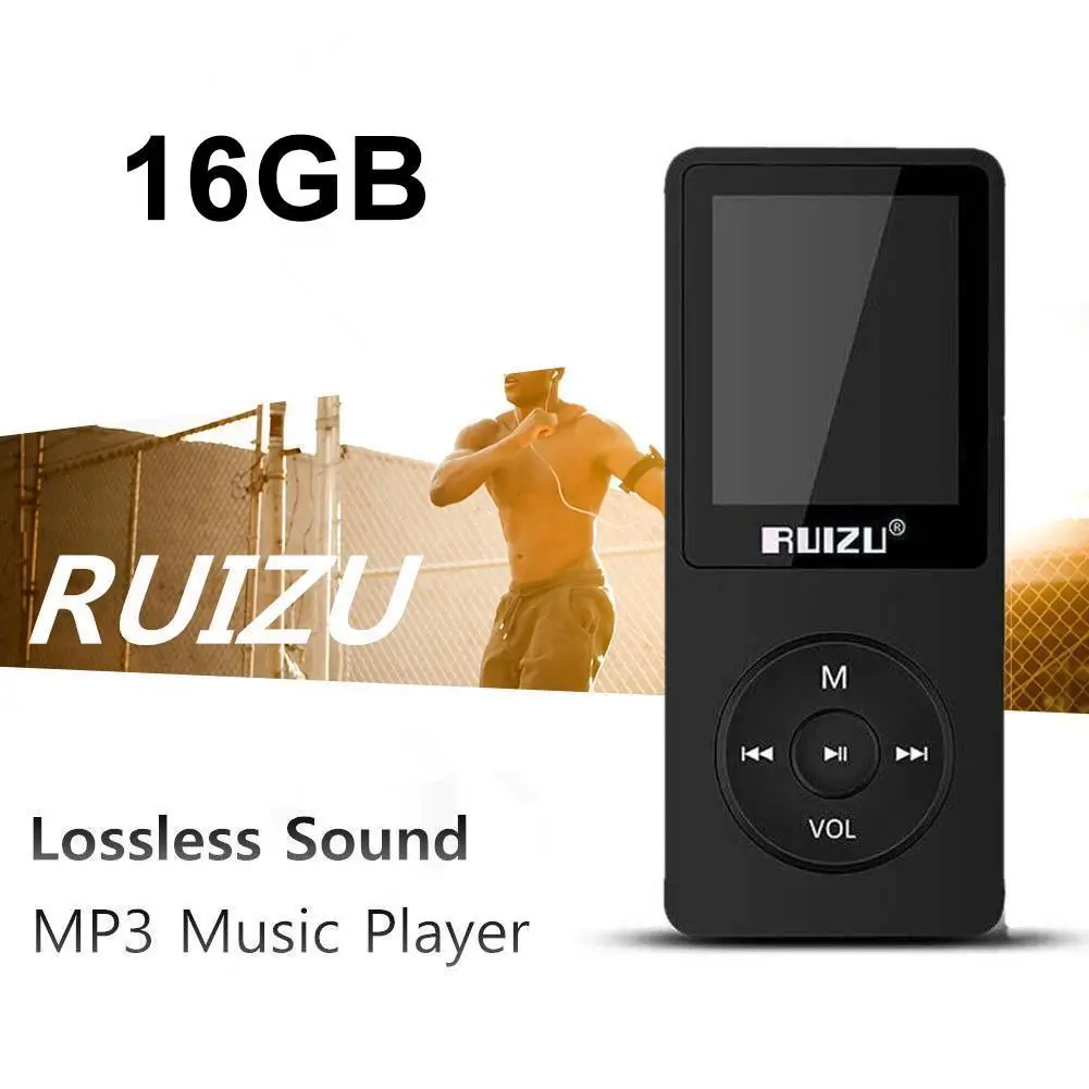 Ruizu X02 Портативный Спортивная цифровая видеокамера с Экран Hifi аудио Mp 3 мини музыки Mp3 плеер 8/16 Гб FM радио с Flac карты ЖК-дисплей Running Lossles
