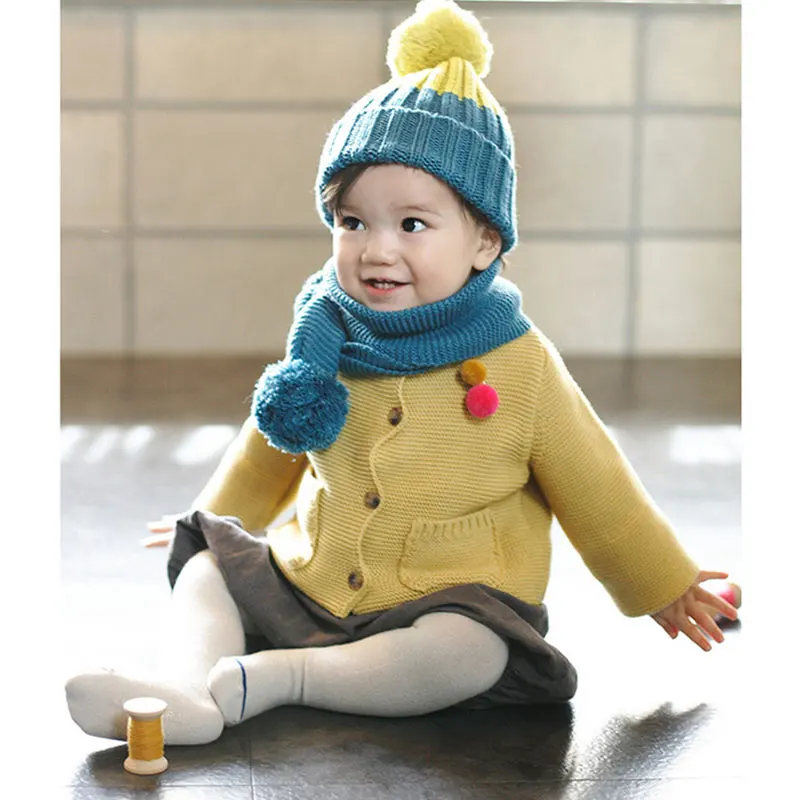 Недавно в форме ручки с двумя шарами шарф для детей зимнее детское горловое