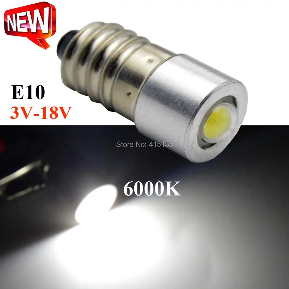 1 шт. положительный земли E10 COB инструмент светодиодная лампочка 3 V 6 V 9 V 12 V 18 V фонарик вспышки света замена 1 W светодиодные лампы
