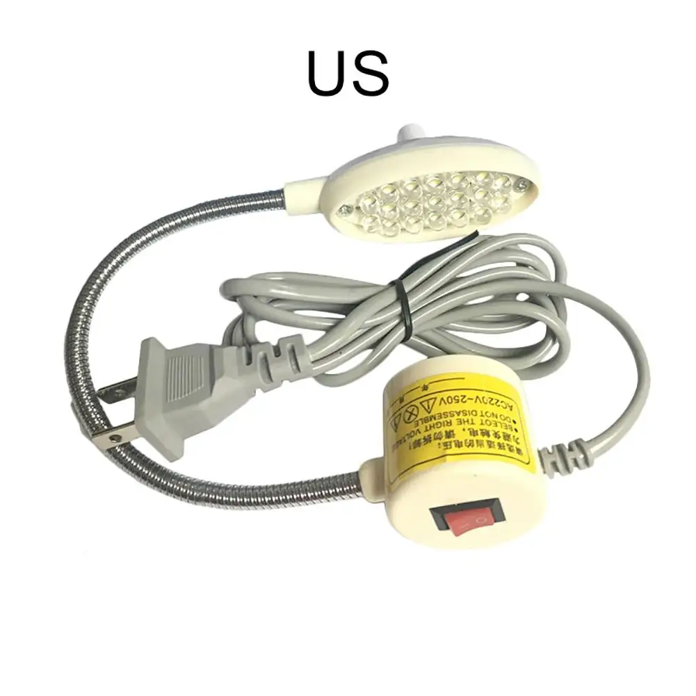 US Plug Kaigelin 19 светодиодный s 1,5 Вт швейная машина светодиодный светильник с регулируемой яркостью рабочий светильник с магнитом Сгибаемая лампа с гусиным краем новое поступление - Цвет: US Plug