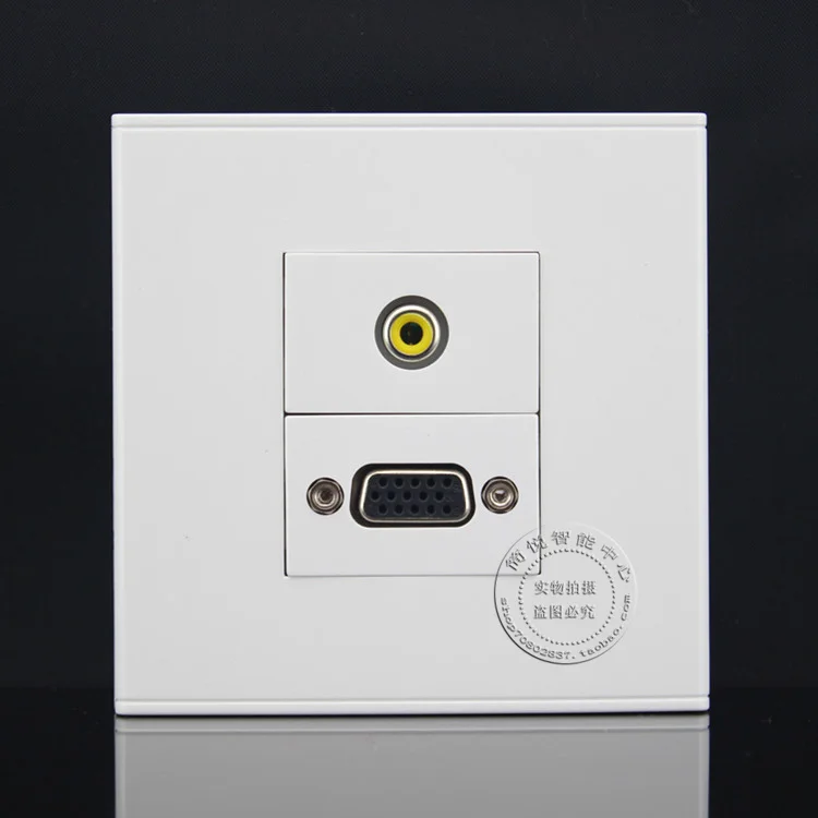 

Wall Face Plate Yellow Audio AV Single Video Socket VGA Outlet Socket Assorted Panel Faceplate