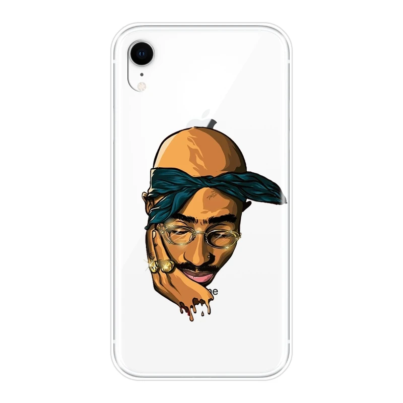 Задняя крышка Rapper Makaveli 2Pac Tupac для iPhone 6 S 7 8 X XR XS Max мягкий силиконовый чехол Plus