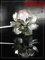 lotus pink crystal green agate classical hair stick hanfu accessories handmade hair stick tassel cos price for 1 pair