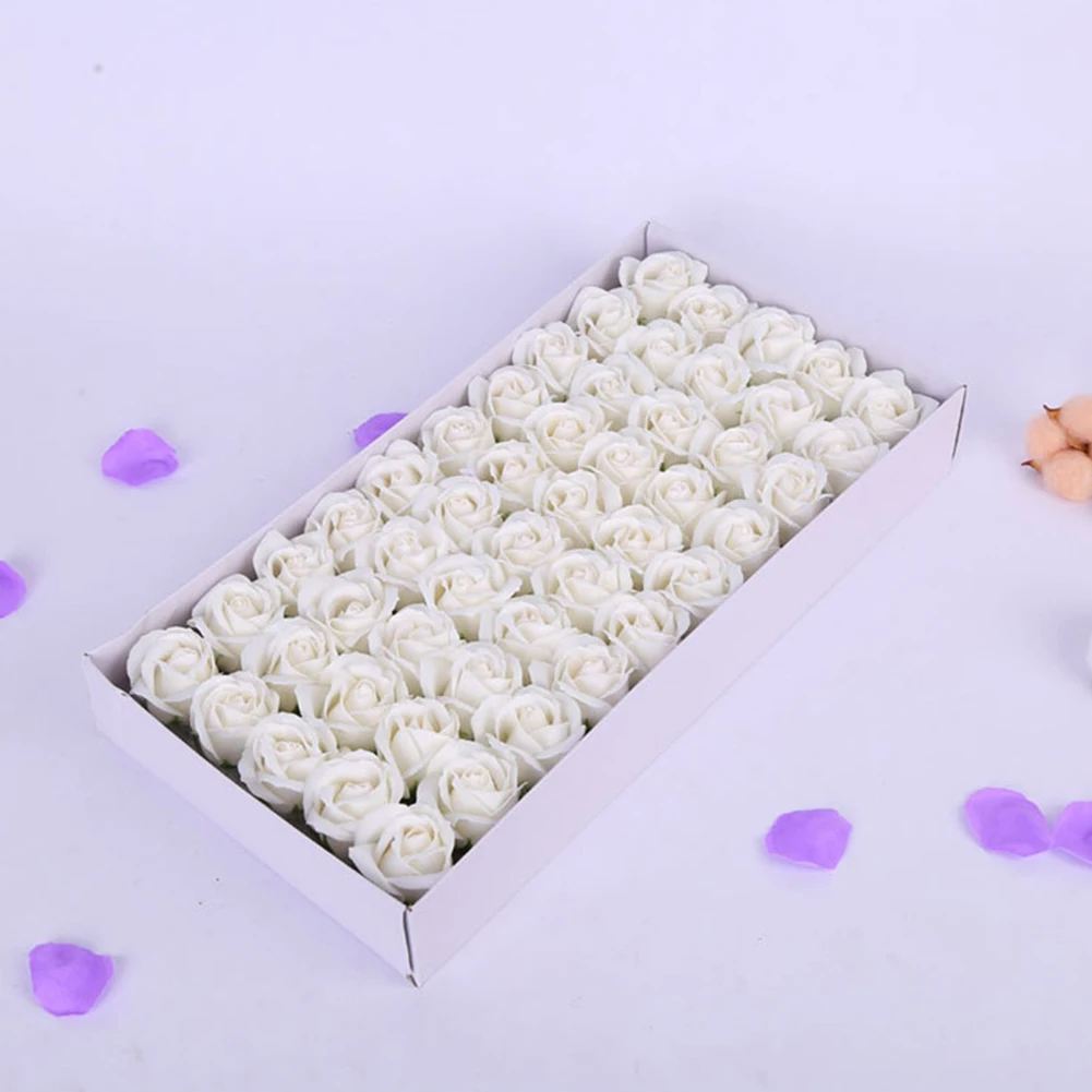50PCS Three Layer DIY Simulation Rose Soap Flower Romantic Crafts Handmade Wedding Home Petal No Base Ornaments Decoration | Дом и сад