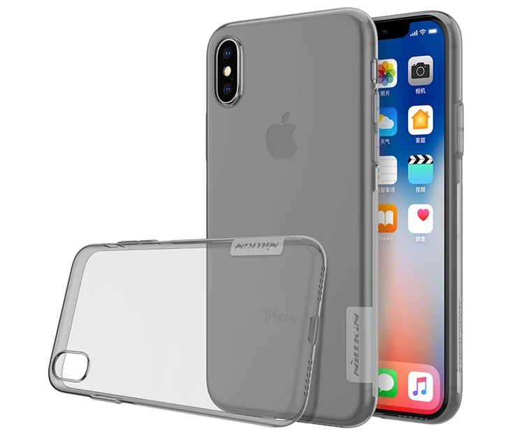 Из ТПУ, прозрачный, мягкий чехол для Apple iphone X NILLKIN серии "Природа", роскошный бренд iphone X, чехол на заднюю панель+ посылка в розницу