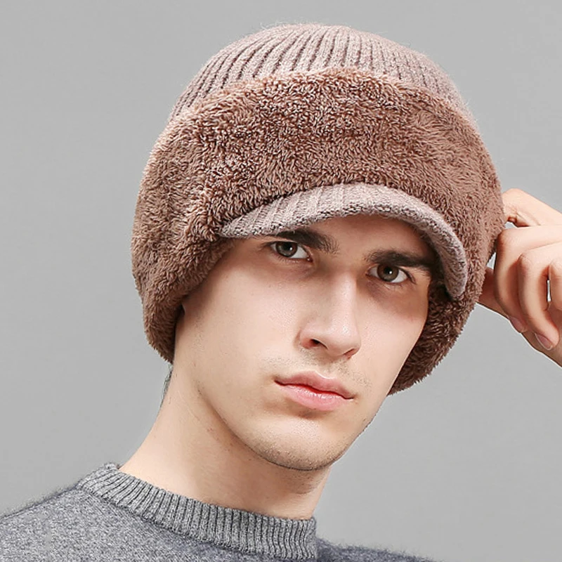 MNKNCL зимняя шапка Skullies бини для мужчин женский шерстяной шарф Шапка Балаклава